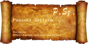 Peszeki Szilvia névjegykártya